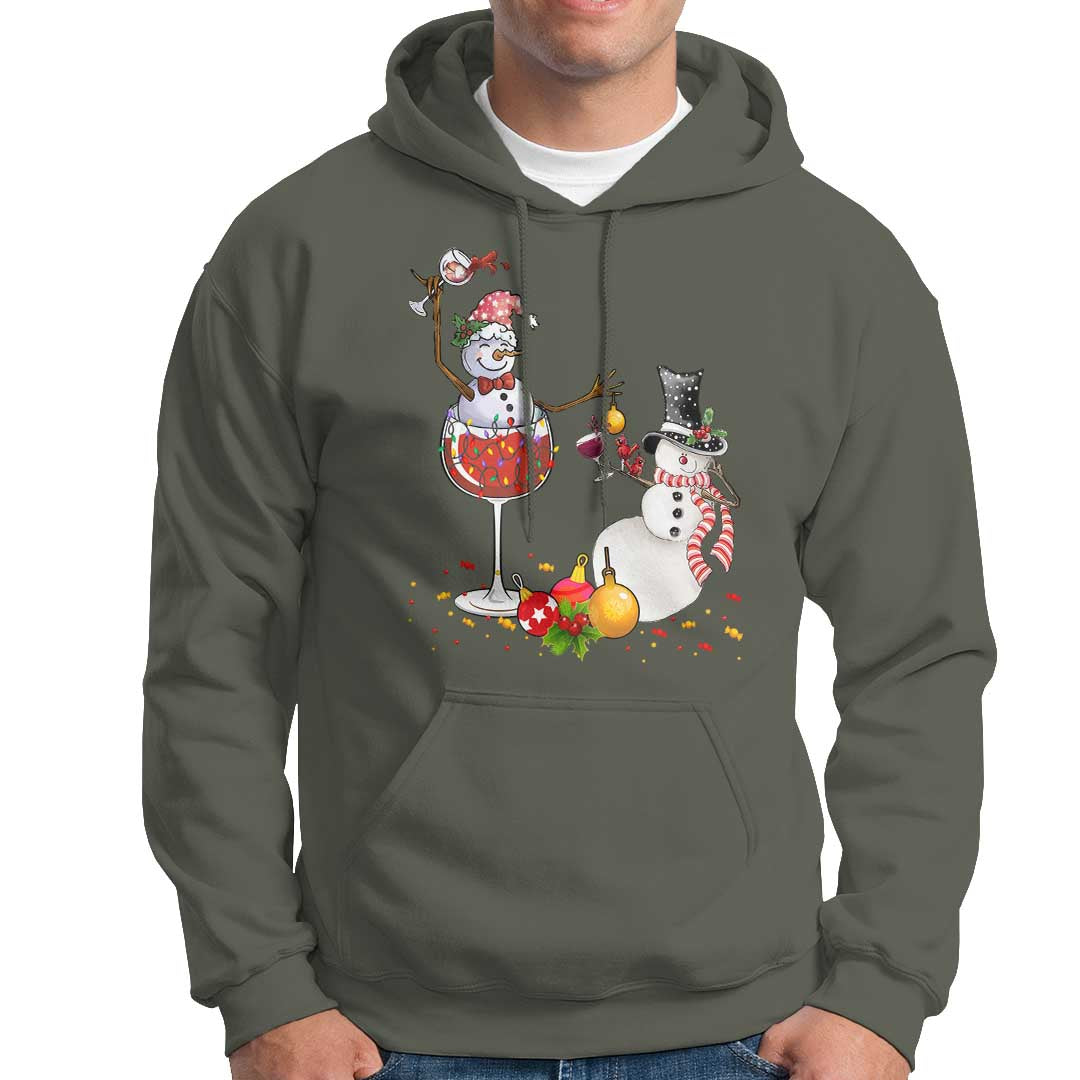 Christmas Hoodie Snowman Cheer Wine Beer Funny Xmas Drinking Party - Wonder Print Shop