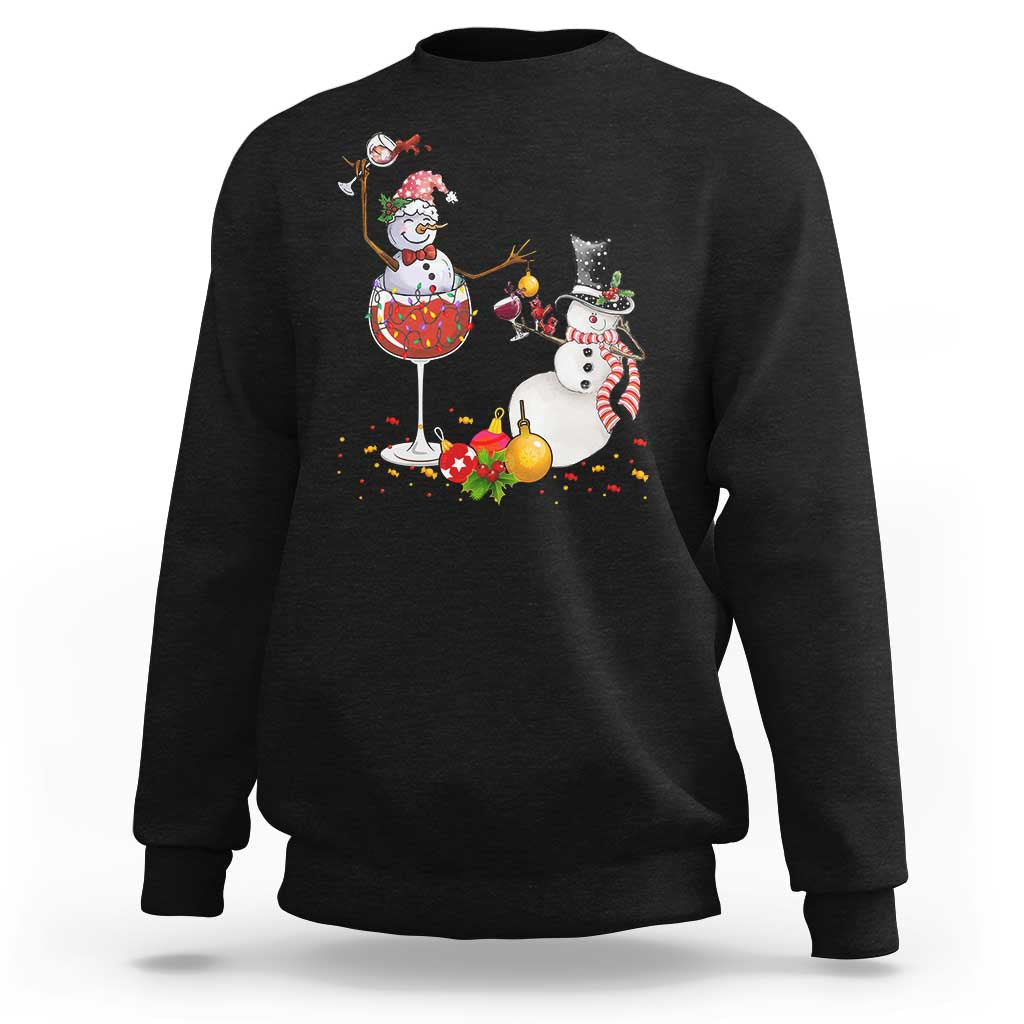 Christmas Sweatshirt Snowman Cheer Wine Beer Funny Xmas Drinking Party - Wonder Print Shop