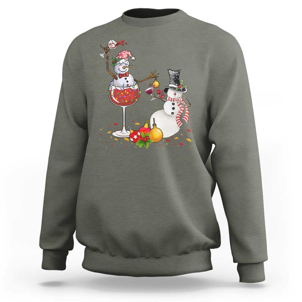 Christmas Sweatshirt Snowman Cheer Wine Beer Funny Xmas Drinking Party - Wonder Print Shop