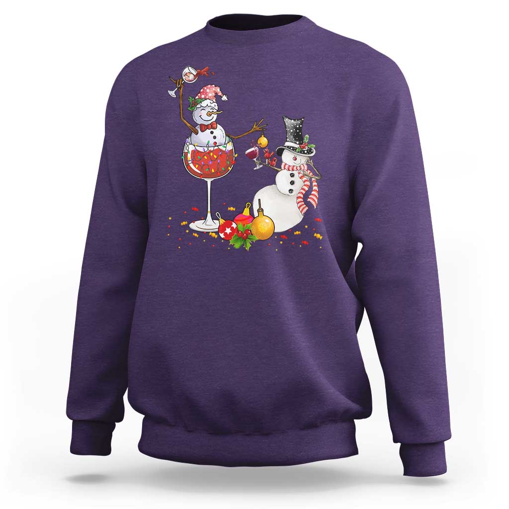 Christmas Sweatshirt Snowman Cheer Wine Beer Funny Xmas Drinking Party - Wonder Print Shop