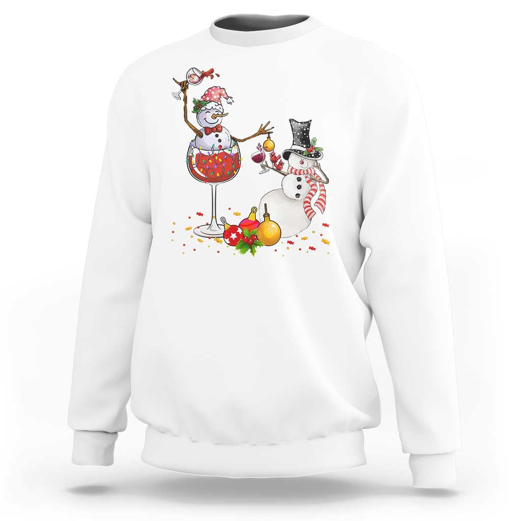 Christmas Sweatshirt Snowman Cheer Wine Beer Funny Xmas Drinking Party - Wonder Print Shop