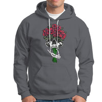 Skeleton Hand Red Rose Flowers Skull Hoodie - Wonder Print Shop