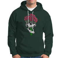 Skeleton Hand Red Rose Flowers Skull Hoodie - Wonder Print Shop
