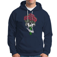 Skeleton Hand Red Rose Flowers Skull Hoodie - Wonder Print Shop