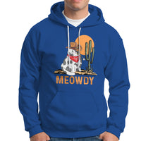 Meowdy Cat Cow Funny Howdy Meme Western Cowboy Hoodie - Wonder Print Shop