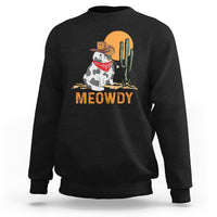 Meowdy Cat Cow Funny Howdy Meme Western Cowboy Sweatshirt - Wonder Print Shop