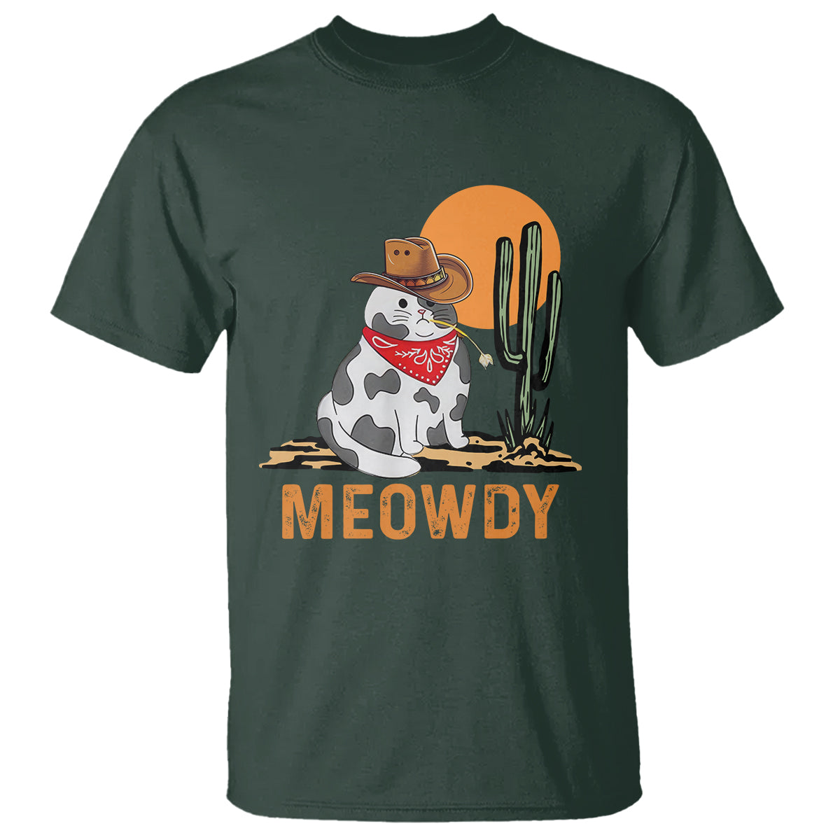 Meowdy Cat Cow Funny Howdy Meme Western Cowboy T Shirt - Wonder Print Shop