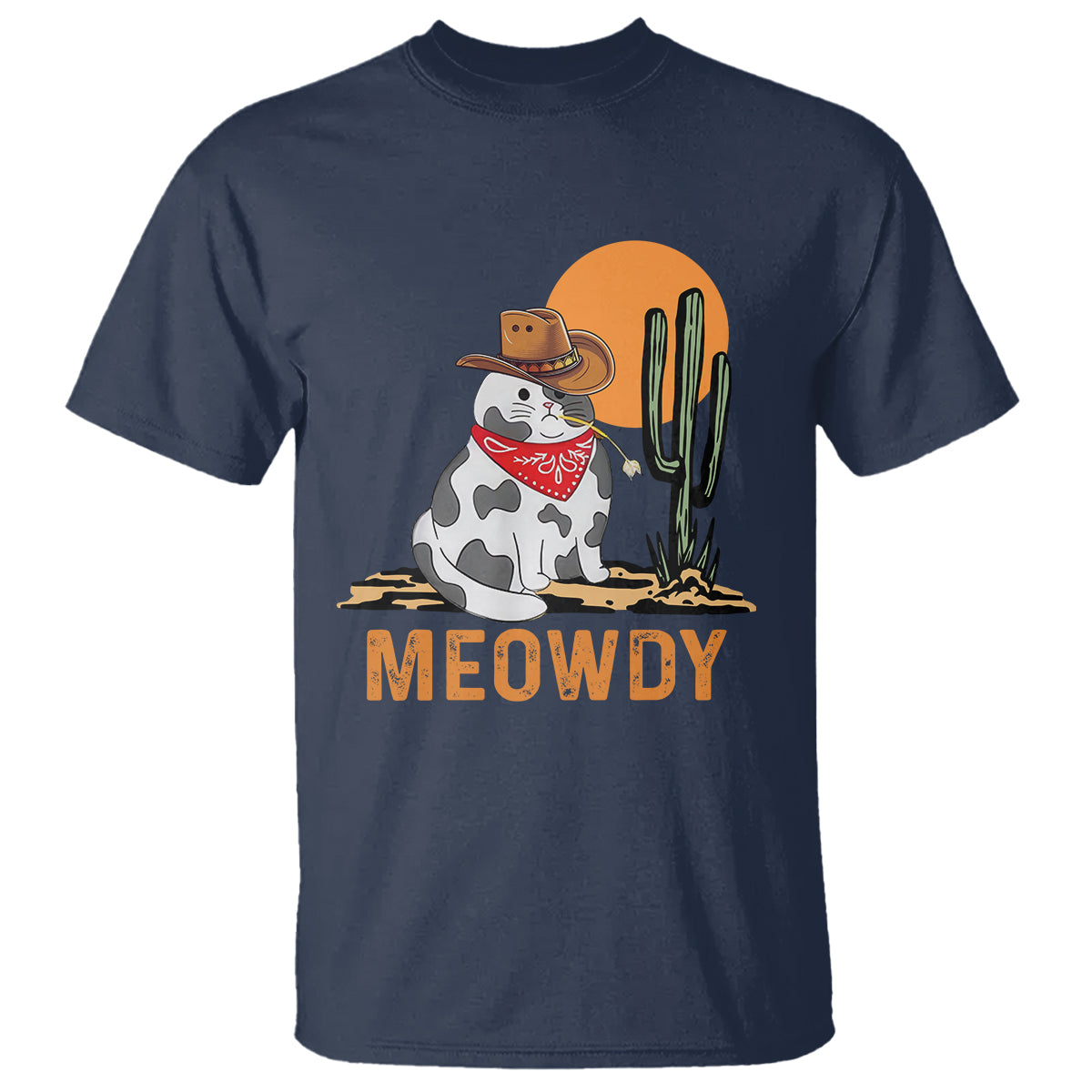 Meowdy Cat Cow Funny Howdy Meme Western Cowboy T Shirt - Wonder Print Shop
