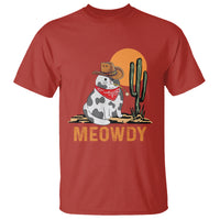 Meowdy Cat Cow Funny Howdy Meme Western Cowboy T Shirt - Wonder Print Shop