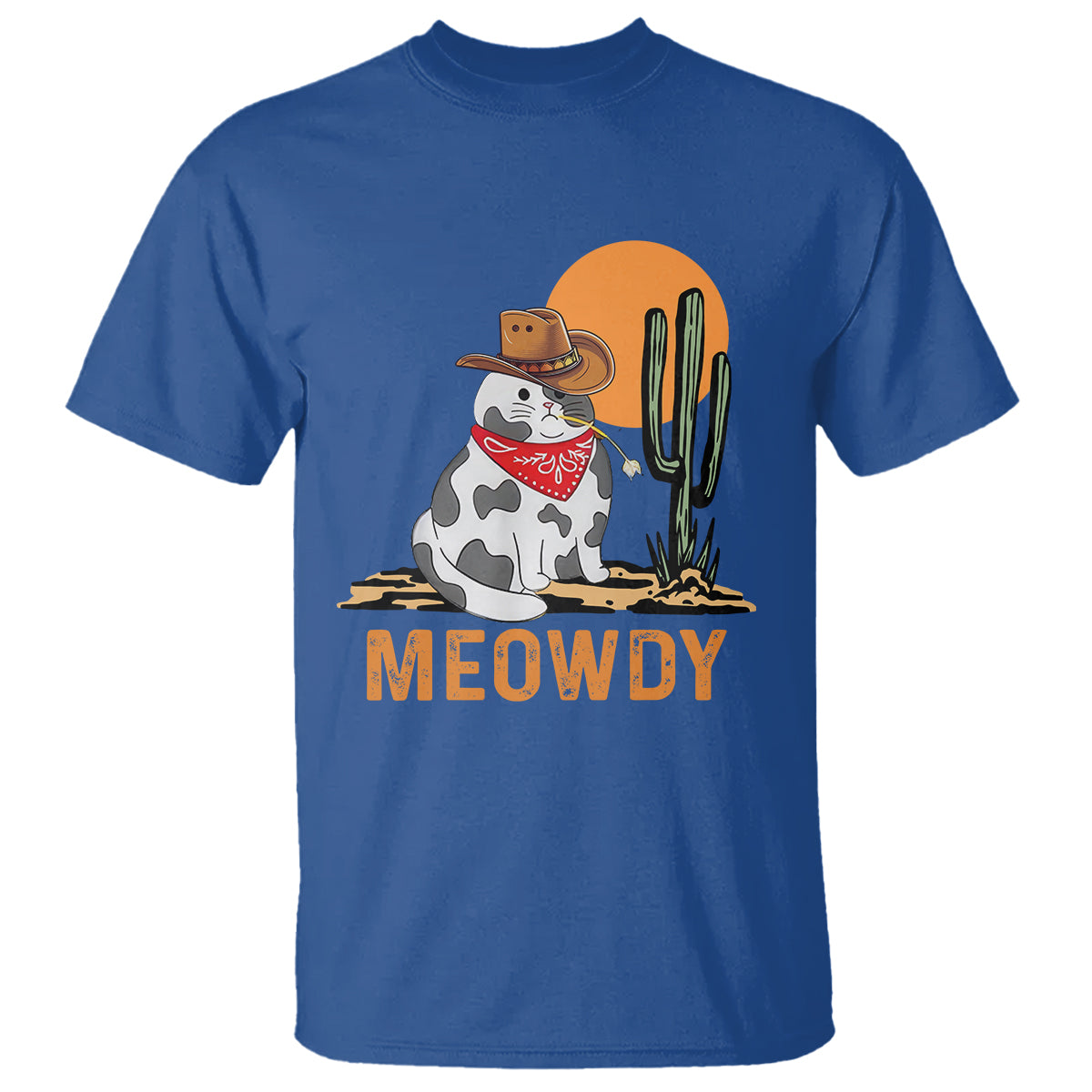 Meowdy Cat Cow Funny Howdy Meme Western Cowboy T Shirt - Wonder Print Shop