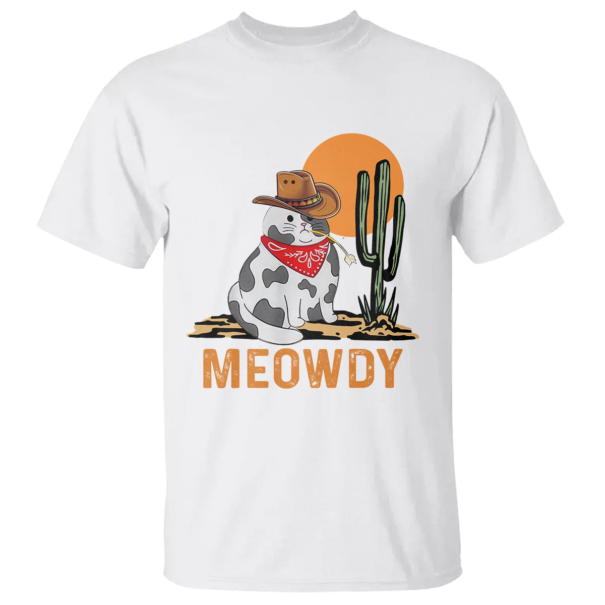 Meowdy Cat Cow Funny Howdy Meme Western Cowboy T Shirt - Wonder Print Shop