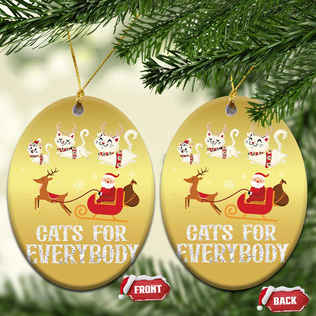 Xmas Cat Christmas Ornament Cats For Everybody Santa Reindeer - Wonder Print Shop