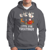 Christmas Hoodie Cats For Everybody Santa Cat Reindeer Xmas - Wonder Print Shop