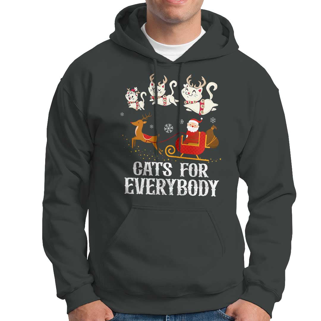 Christmas Hoodie Cats For Everybody Santa Cat Reindeer Xmas - Wonder Print Shop