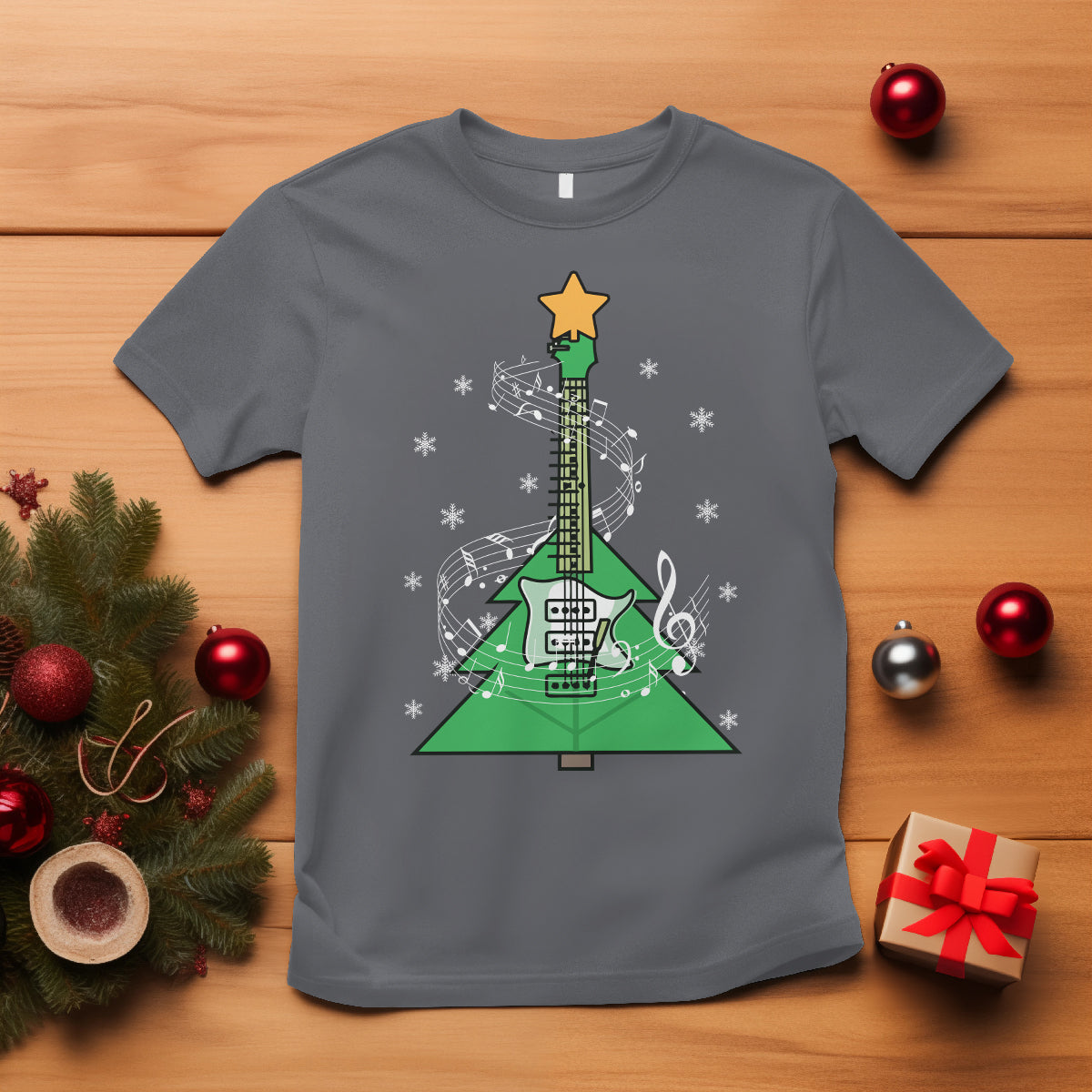 Rockin' Christmas Tree For Guitarist Music Lover T Shirt - Wonder Print Shop