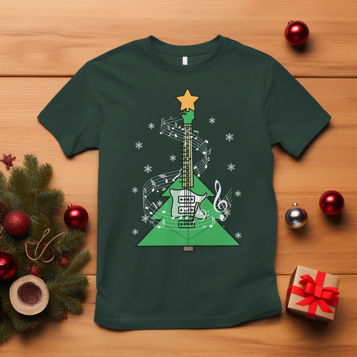 Rockin' Christmas Tree For Guitarist Music Lover T Shirt - Wonder Print Shop