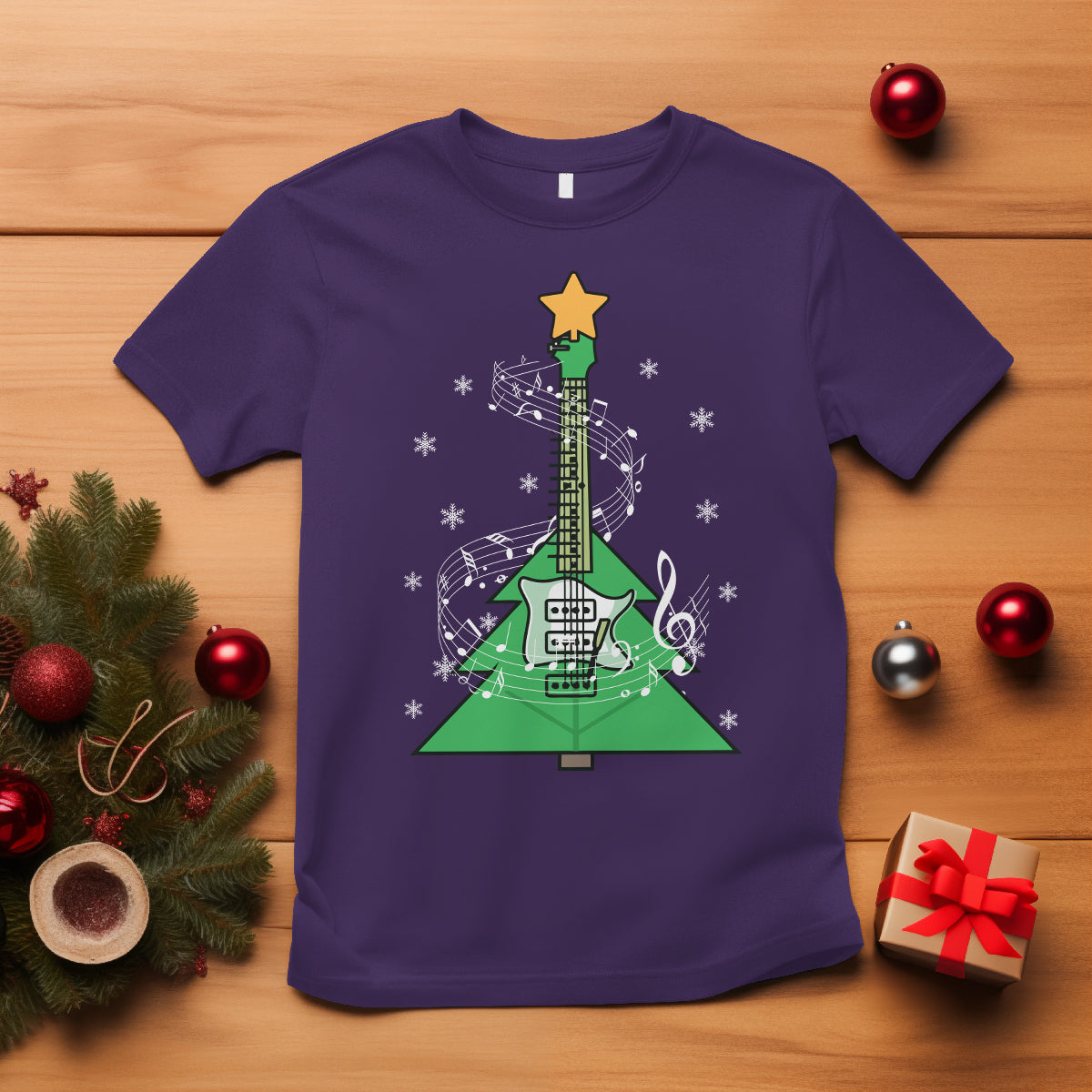 Rockin' Christmas Tree For Guitarist Music Lover T Shirt - Wonder Print Shop