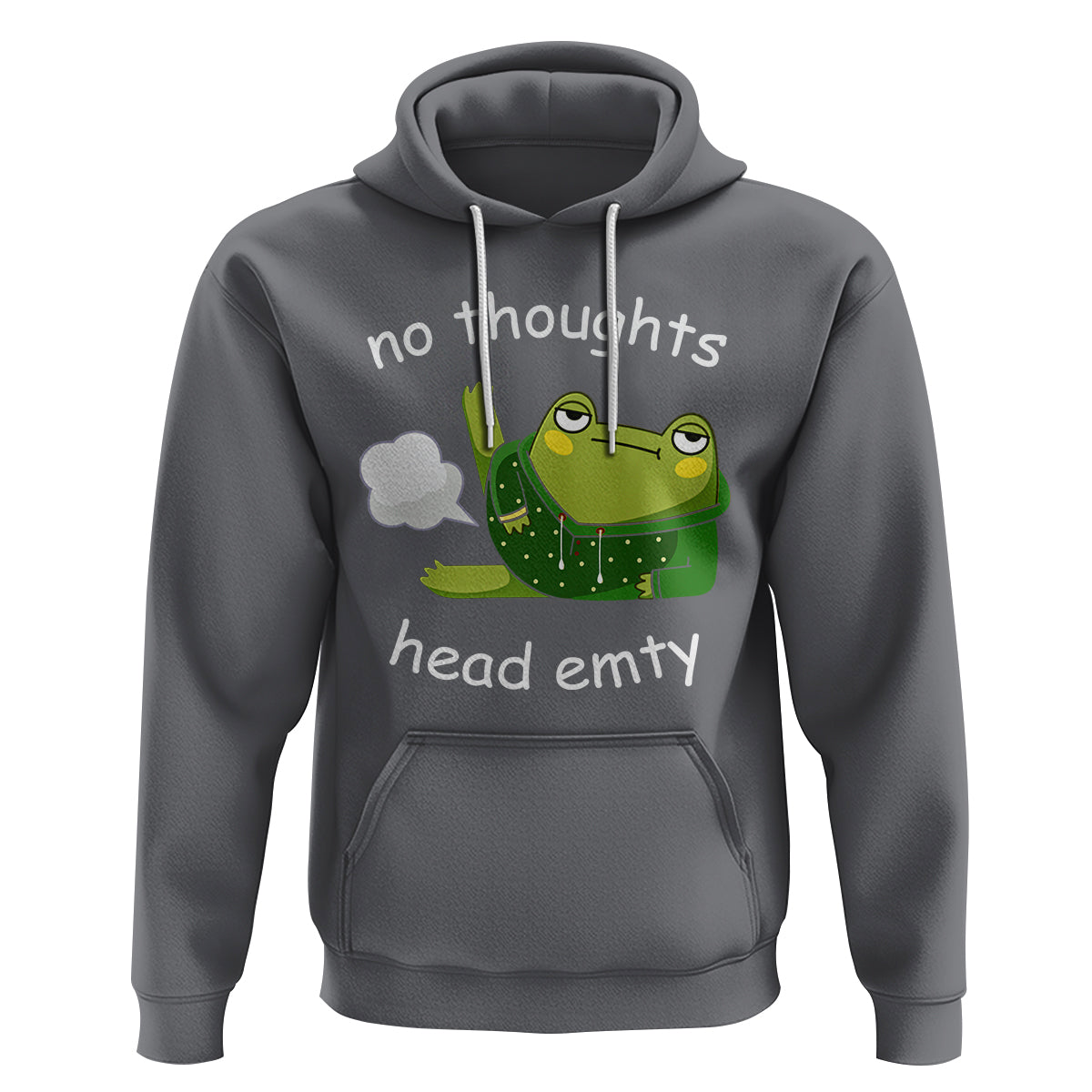 No Thoughts Head Empty Cute Frog Meme Blasting Fart Hoodie - Wonder Print Shop