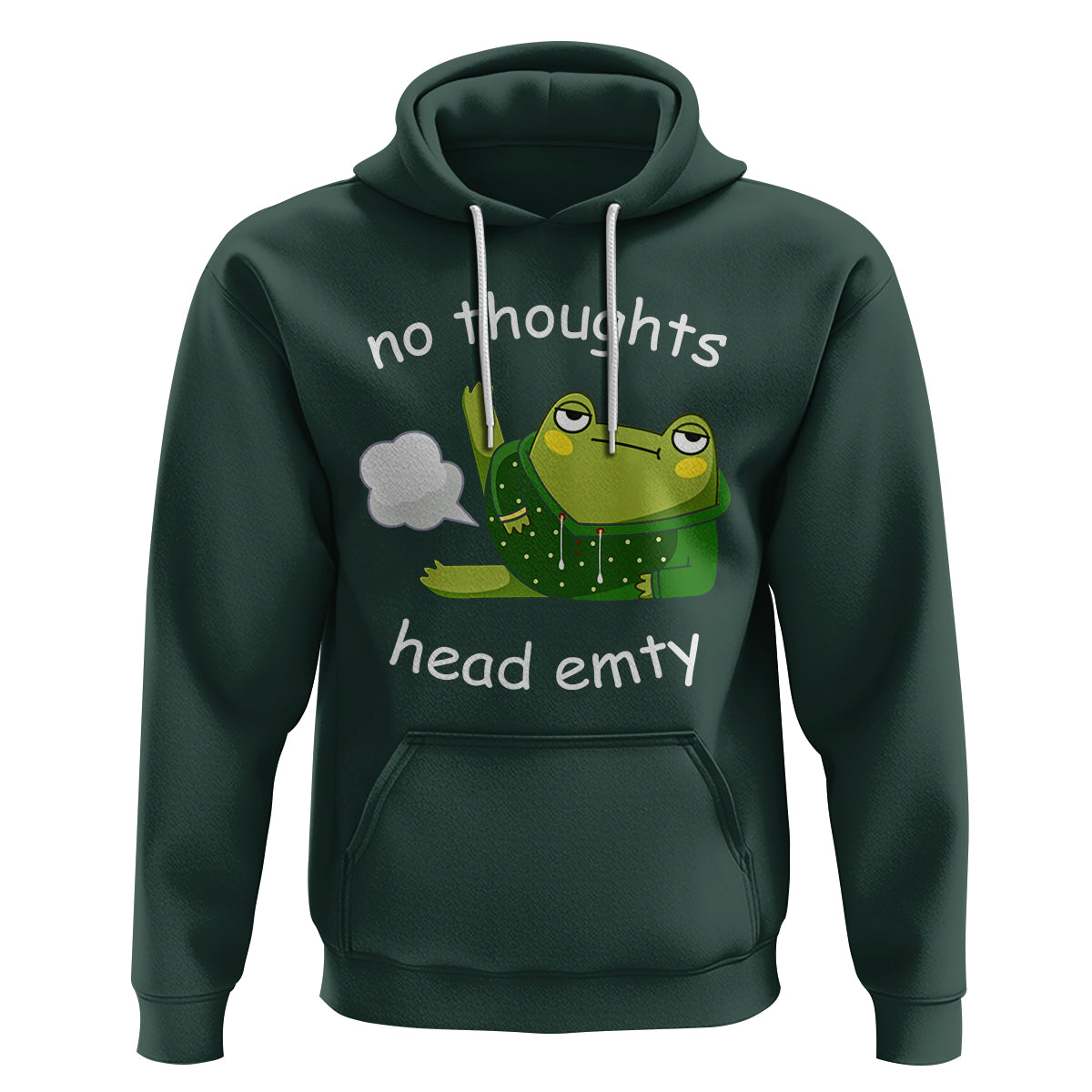 No Thoughts Head Empty Cute Frog Meme Blasting Fart Hoodie - Wonder Print Shop