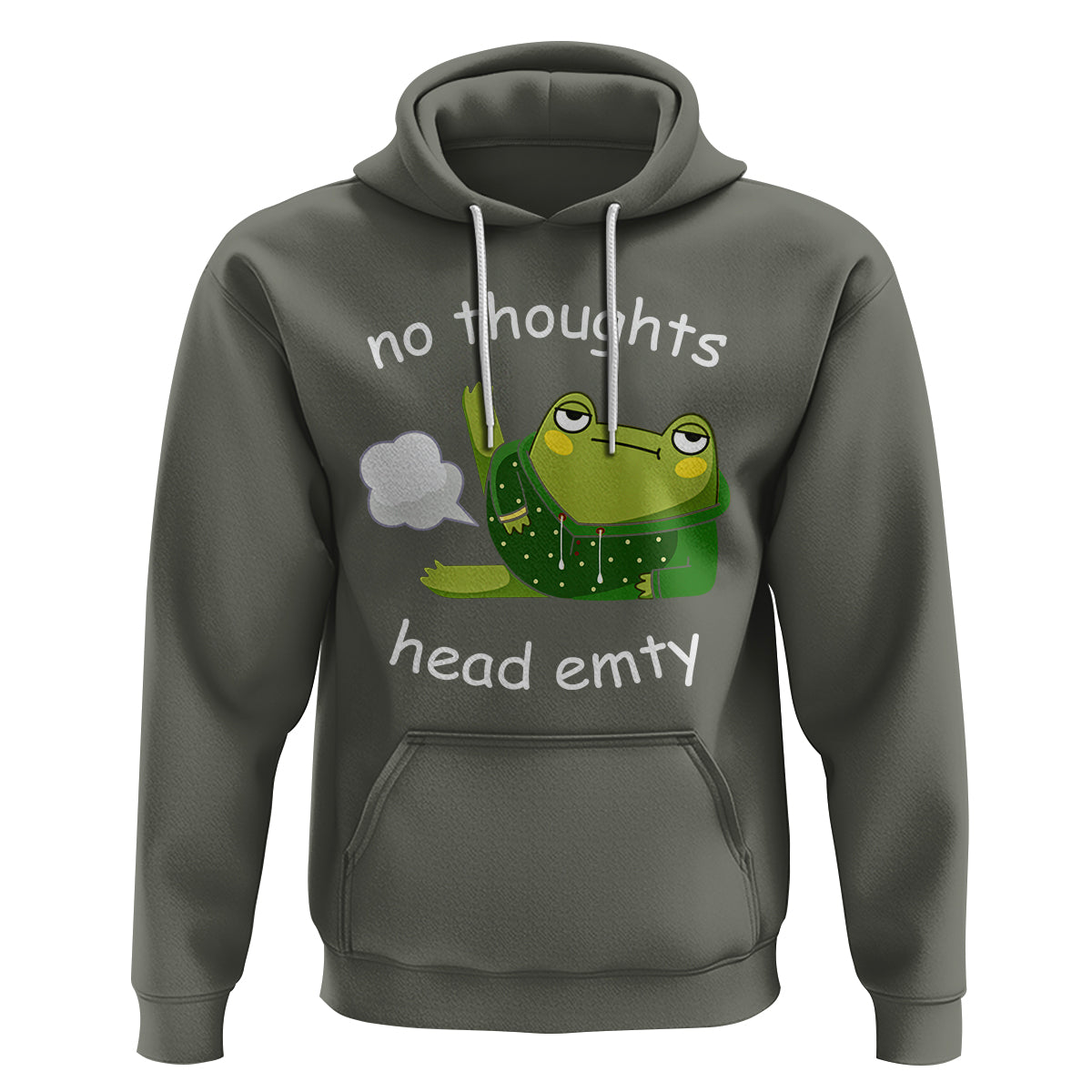 No Thoughts Head Empty Cute Frog Meme Blasting Fart Hoodie - Wonder Print Shop