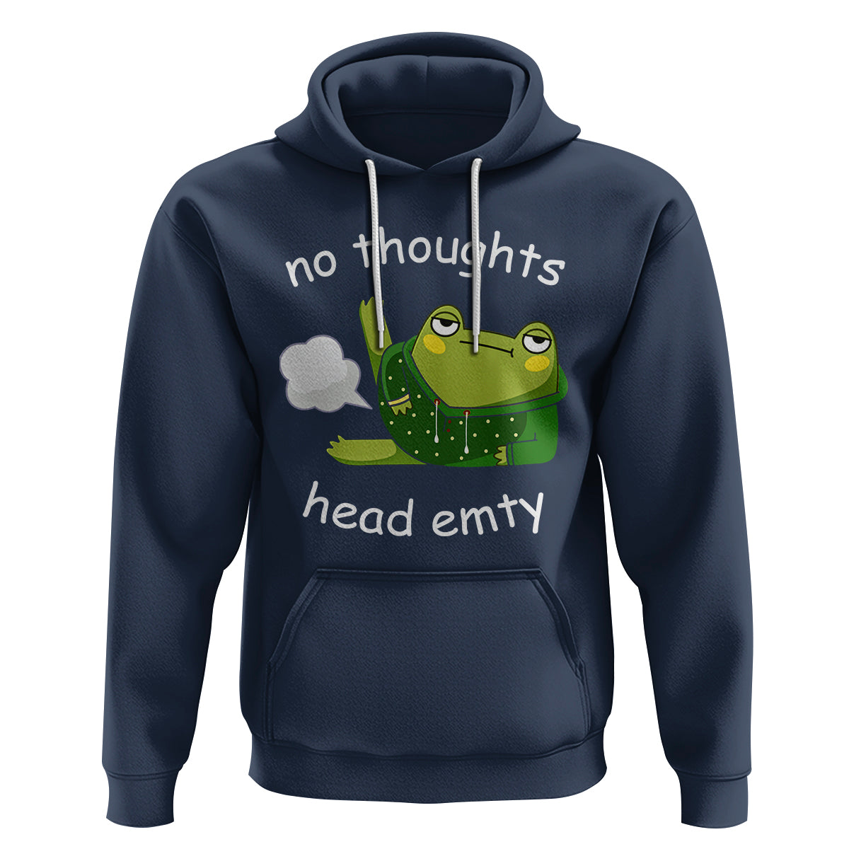 No Thoughts Head Empty Cute Frog Meme Blasting Fart Hoodie - Wonder Print Shop