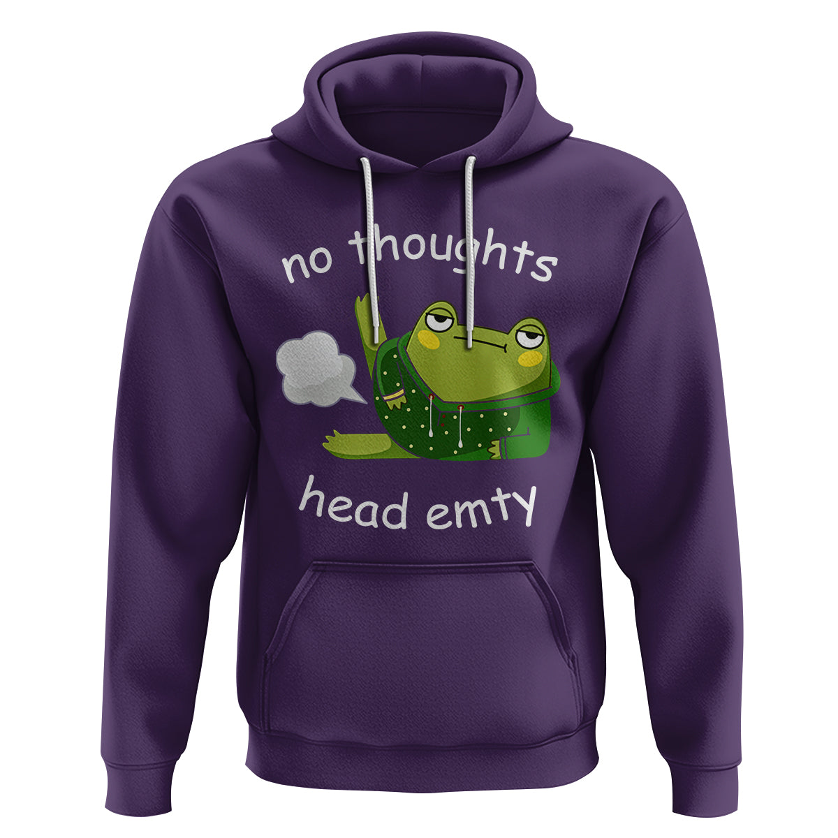 No Thoughts Head Empty Cute Frog Meme Blasting Fart Hoodie - Wonder Print Shop