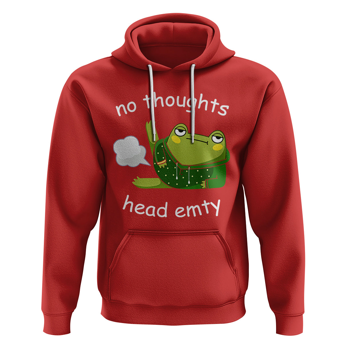 No Thoughts Head Empty Cute Frog Meme Blasting Fart Hoodie - Wonder Print Shop