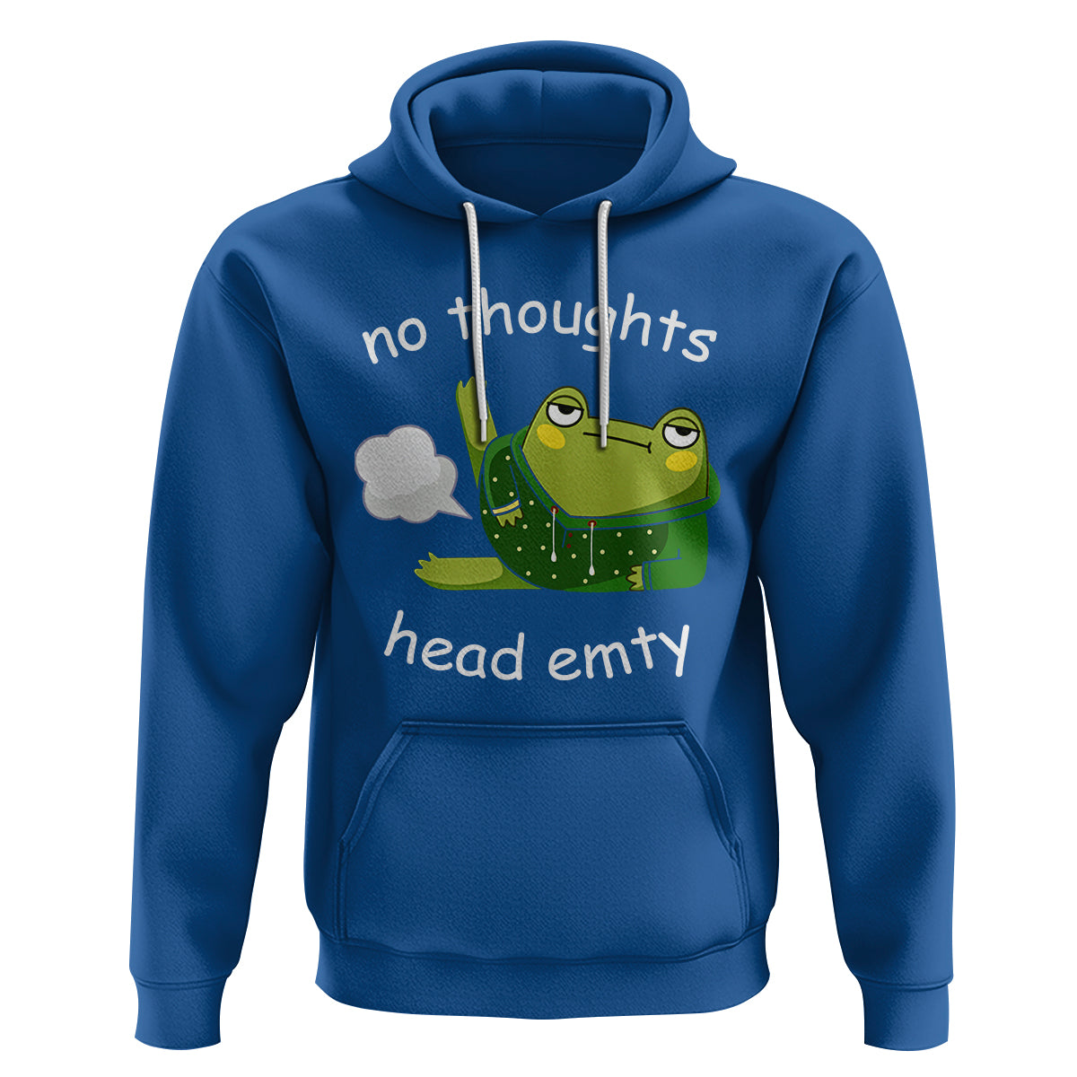 No Thoughts Head Empty Cute Frog Meme Blasting Fart Hoodie - Wonder Print Shop