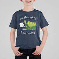 No Thoughts Head Empty Cute Frog Meme Blasting Fart T Shirt For Kid - Wonder Print Shop