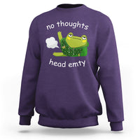 No Thoughts Head Empty Cute Frog Meme Blasting Fart Sweatshirt - Wonder Print Shop
