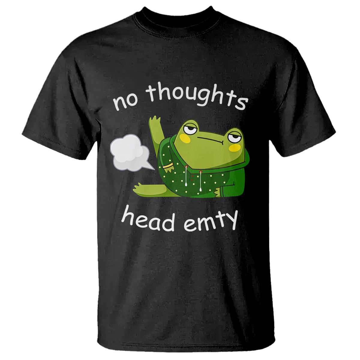 No Thoughts Head Empty Cute Frog Meme Blasting Fart T Shirt - Wonder Print Shop
