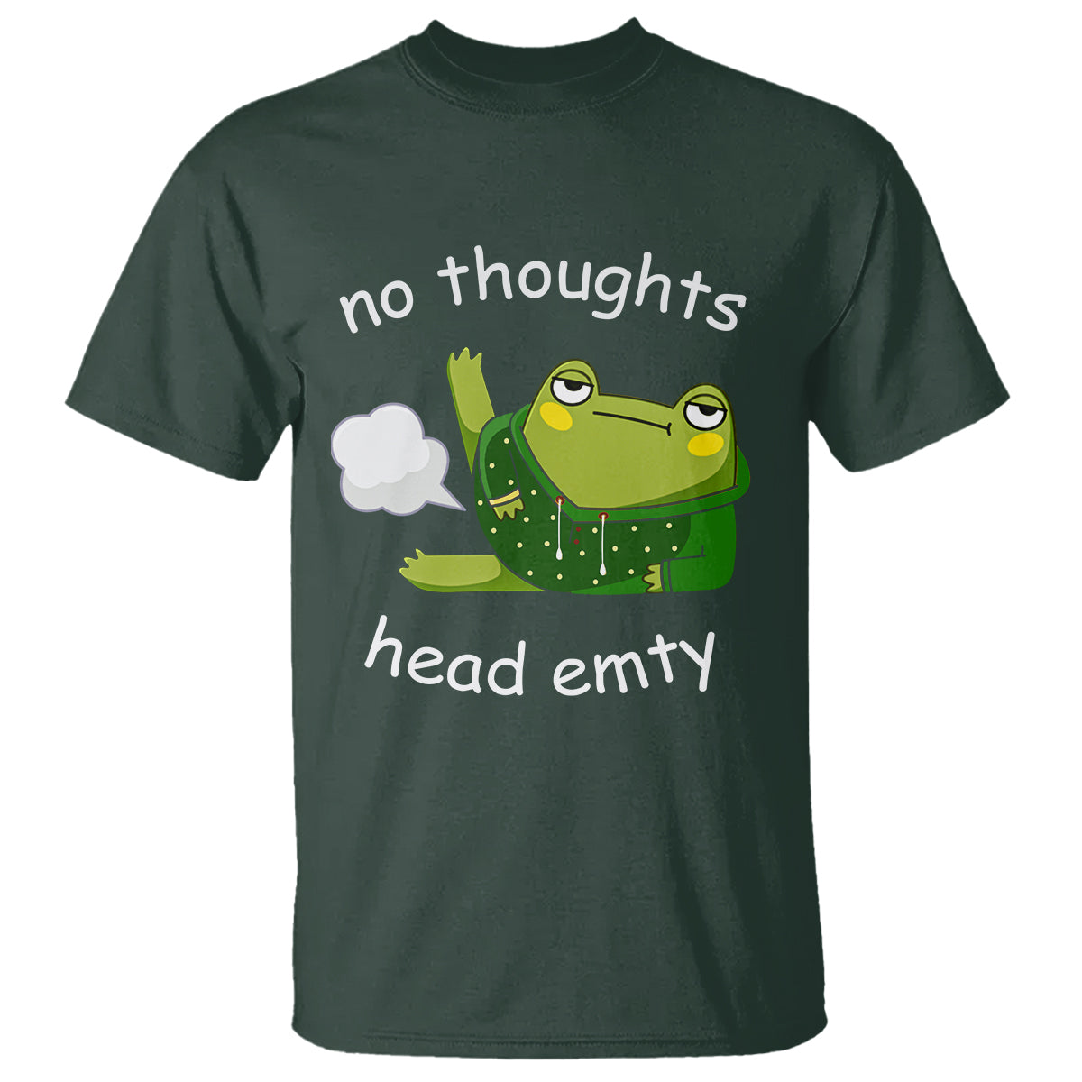 No Thoughts Head Empty Cute Frog Meme Blasting Fart T Shirt - Wonder Print Shop