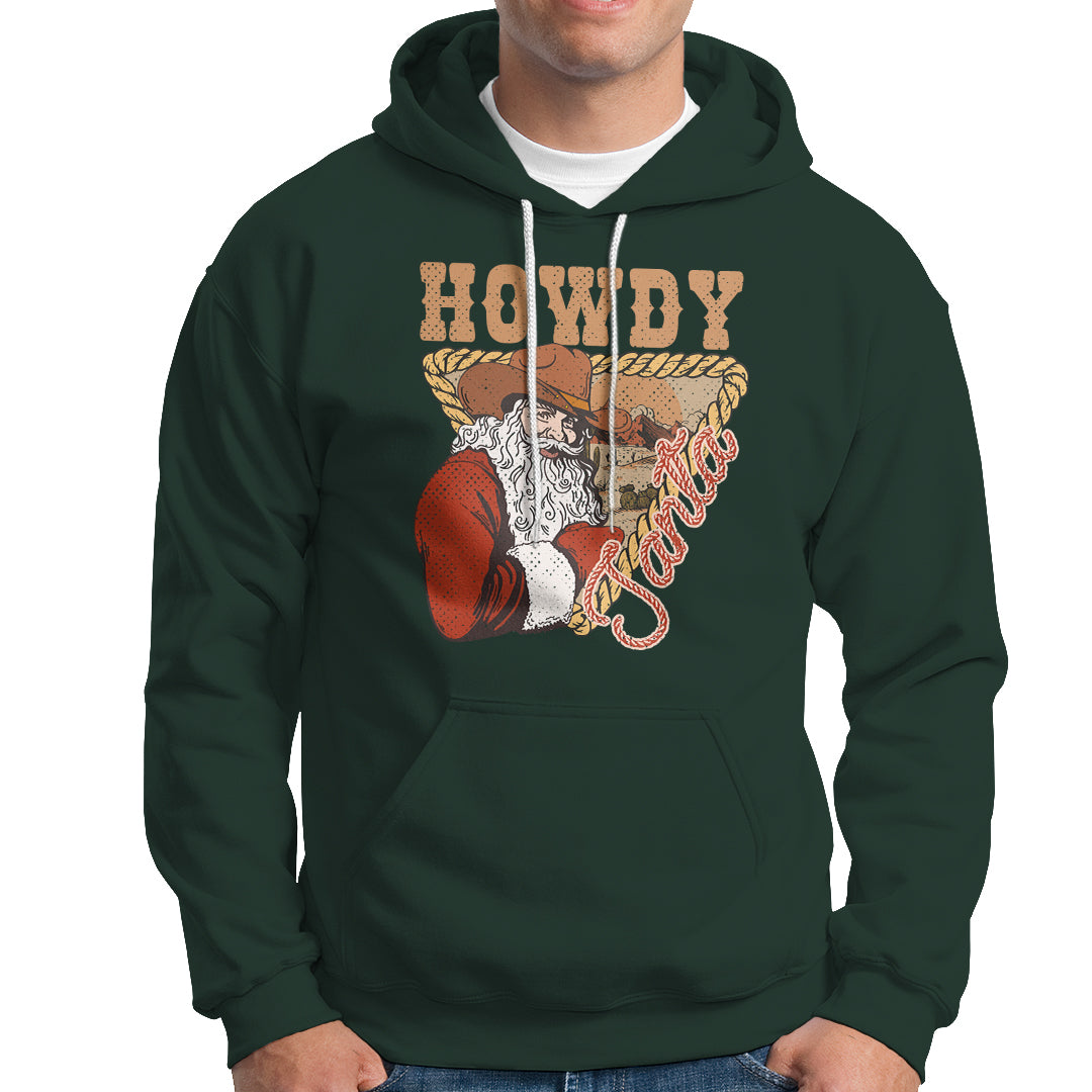 Howdy Santa Cowboy Vintage Western Christmas Hoodie - Wonder Print Shop