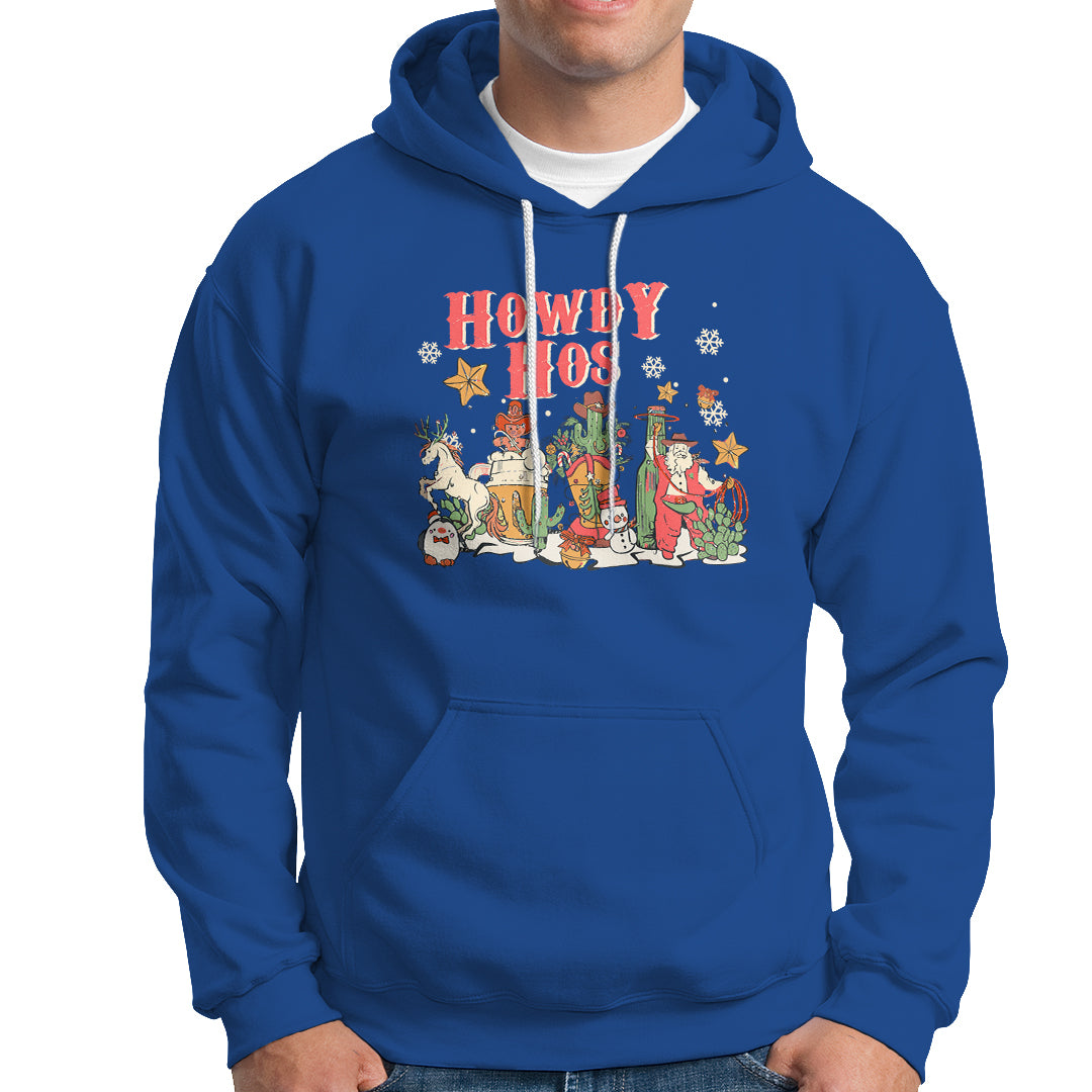 Howdy Hos Cowboy Vintage Western Christmas Hoodie - Wonder Print Shop