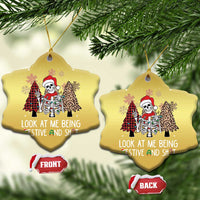 Funny Xmas Christmas Ornament Skeleton Look At Me Being Festival And Shit - Wonder Print Shop