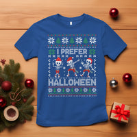 Christmas T Shirt I Prefer Halloween Cool Santa Skeleton Dancing - Wonder Print Shop
