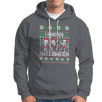 Christmas Hoodie I Prefer Halloween Cool Santa Skeleton Dancing - Wonder Print Shop