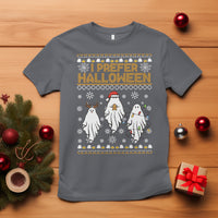 Christmas T Shirt I Prefer Halloween Cute Santa Ghost Boo Skeleton - Wonder Print Shop