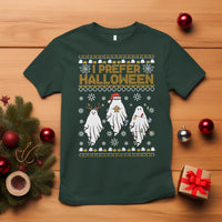 Christmas T Shirt I Prefer Halloween Cute Santa Ghost Boo Skeleton - Wonder Print Shop