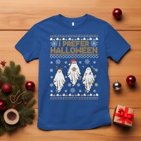 Christmas T Shirt I Prefer Halloween Cute Santa Ghost Boo Skeleton - Wonder Print Shop