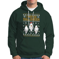 Christmas Hoodie I Prefer Halloween Cute Santa Ghost Boo Skeleton - Wonder Print Shop