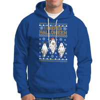 Christmas Hoodie I Prefer Halloween Cute Santa Ghost Boo Skeleton - Wonder Print Shop