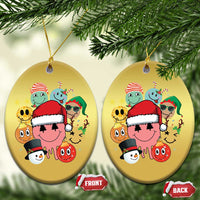 Funny Xmas Christmas Ornament Retro Groovy Xmas Tree Eye Face Reindeer Snowman Efl - Wonder Print Shop