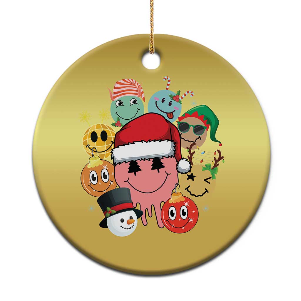Funny Xmas Christmas Ornament Retro Groovy Xmas Tree Eye Face Reindeer Snowman Efl - Wonder Print Shop