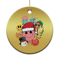 Funny Xmas Christmas Ornament Retro Groovy Xmas Tree Eye Face Reindeer Snowman Efl - Wonder Print Shop