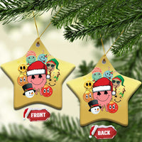 Funny Xmas Christmas Ornament Retro Groovy Xmas Tree Eye Face Reindeer Snowman Efl - Wonder Print Shop