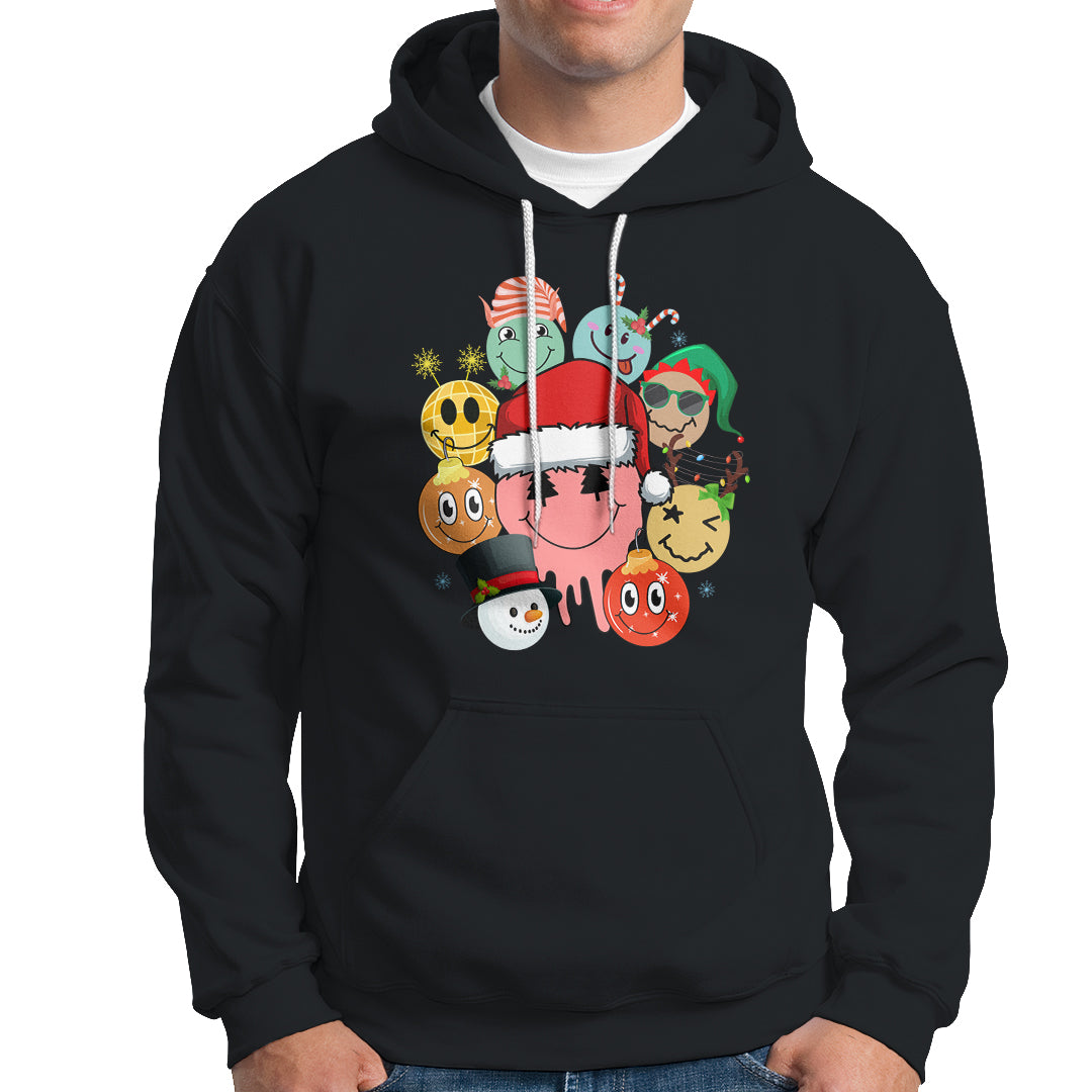 Christmas Hoodie Retro Groovy Xmas Tree Eye Face Reindeer Snowman Efl - Wonder Print Shop