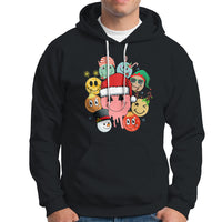 Christmas Hoodie Retro Groovy Xmas Tree Eye Face Reindeer Snowman Efl - Wonder Print Shop