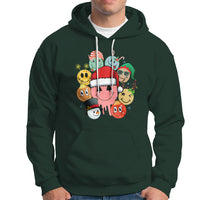 Christmas Hoodie Retro Groovy Xmas Tree Eye Face Reindeer Snowman Efl - Wonder Print Shop