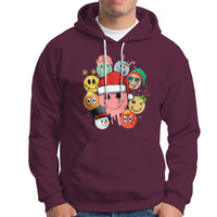Christmas Hoodie Retro Groovy Xmas Tree Eye Face Reindeer Snowman Efl - Wonder Print Shop
